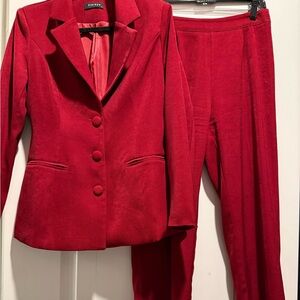 Red Blazer and Pants Set